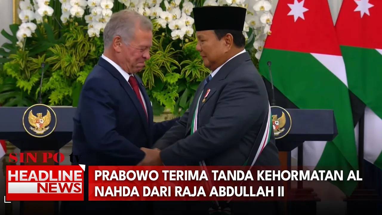 Prabowo Terima Tanda Kehormatan Al-Nahda dari Raja Abdullah II