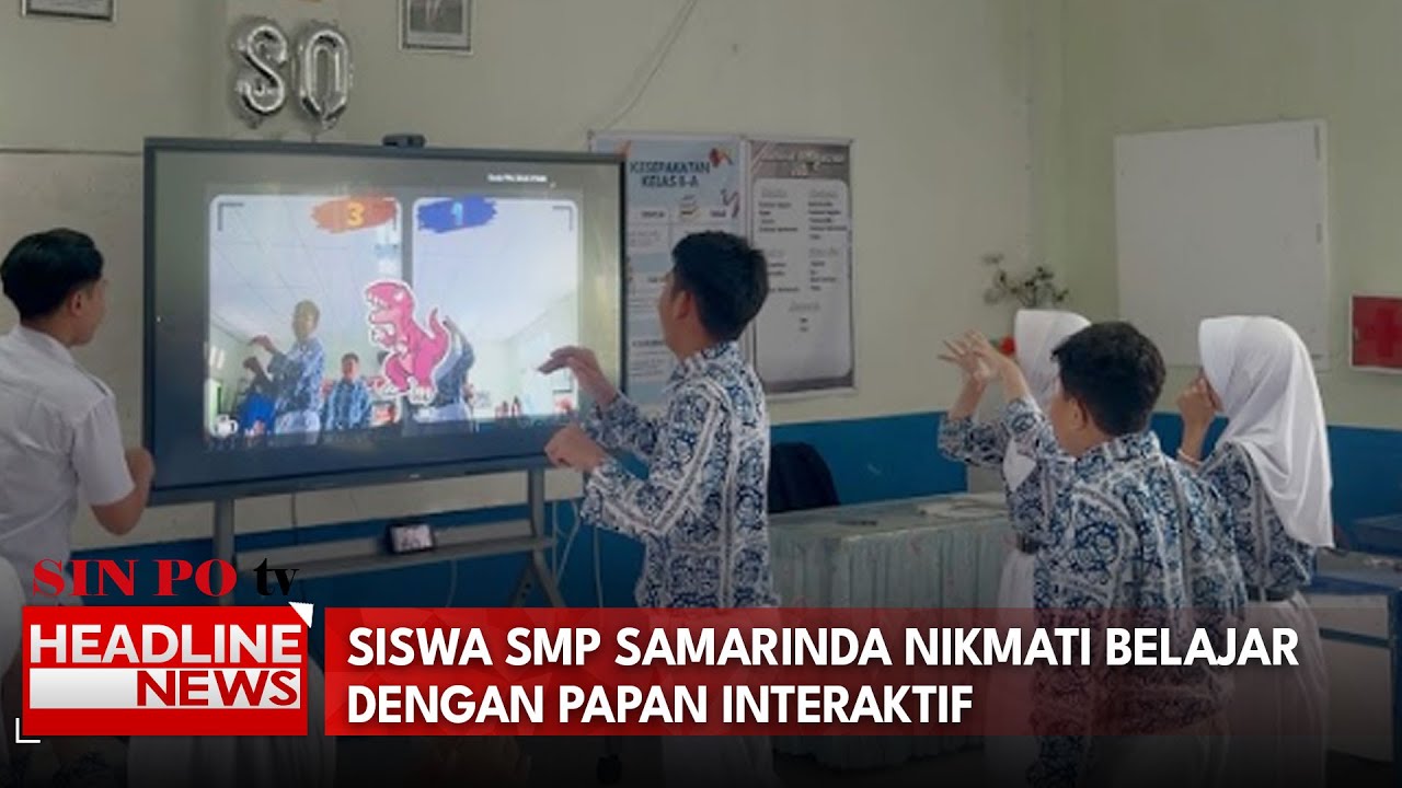 Siswa SMP Samarinda Nikmati Belajar dengan Papan Interaktif