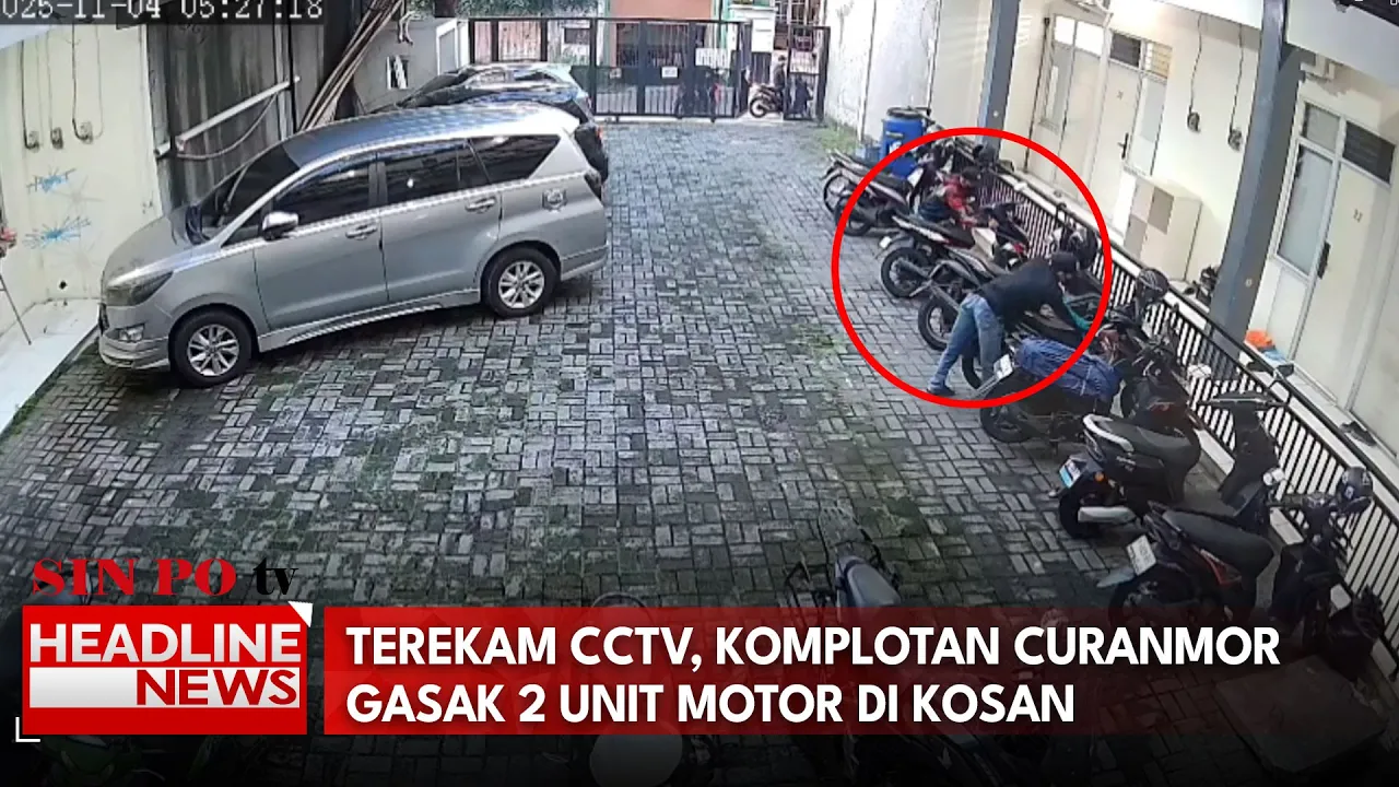 Terekam CCTV, Komplotan Curanmor Gasak 2 Unit Motor Di Kosan