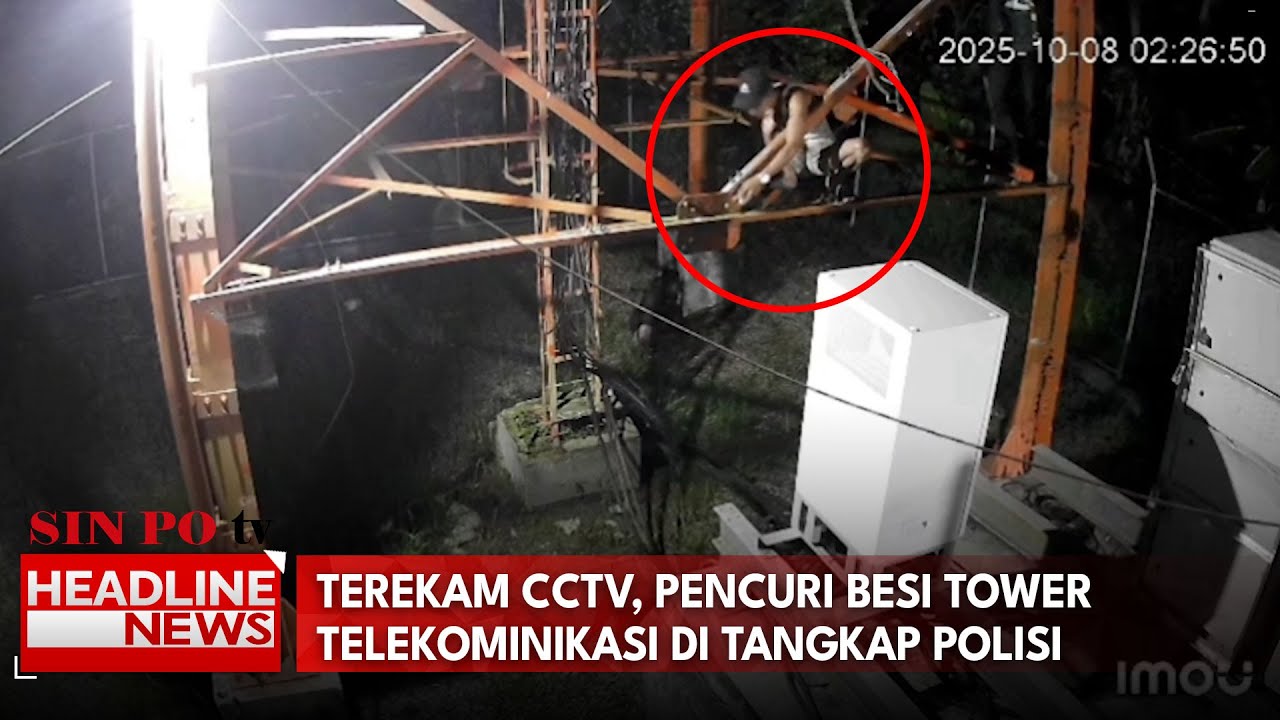 Terekam CCTV, Pencuri Besi Tower Telekomunikasi Ditangkap Polisi