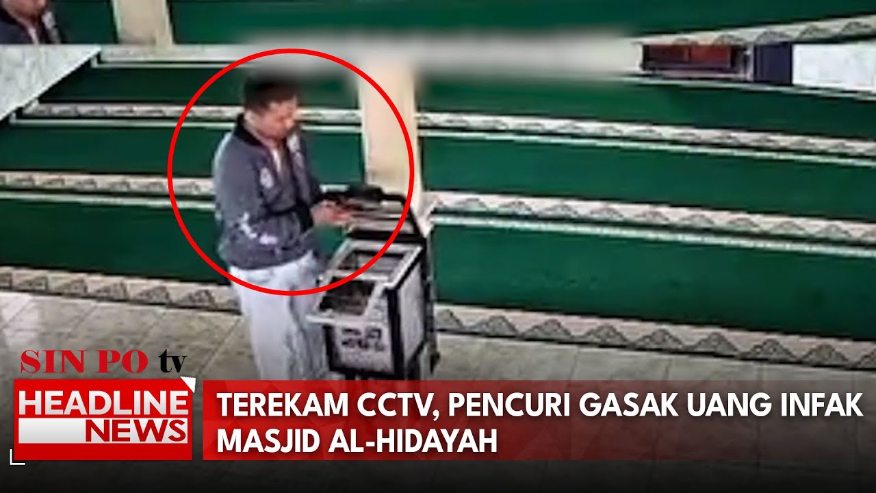 Terekam CCTV, Pencuri Gasak Uang Infak Masjid Al-Hidayah