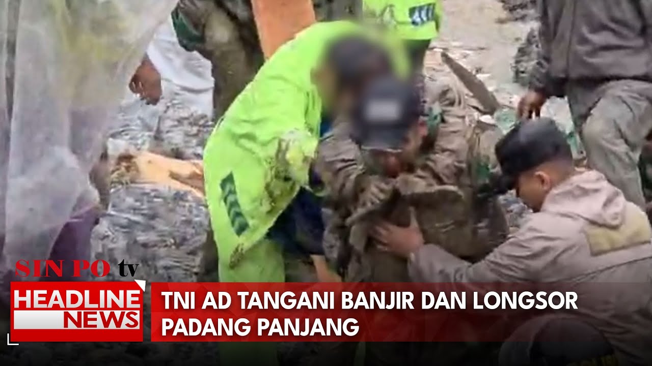 TNI AD Tangani Banjir Dan Longsor Padang Panjang