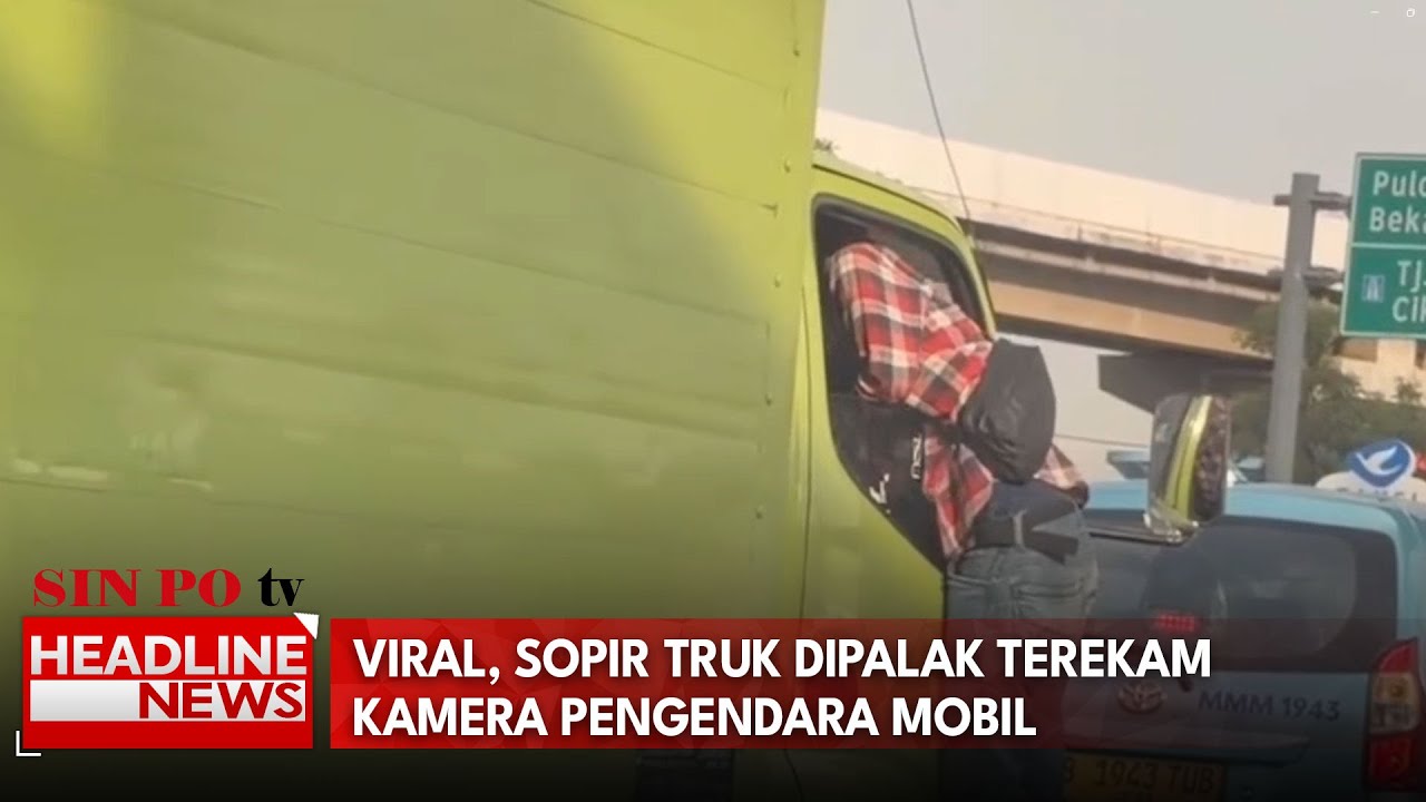 Viral, Sopir Truk Dipalak Terekam Kamera Pengendara Mobil