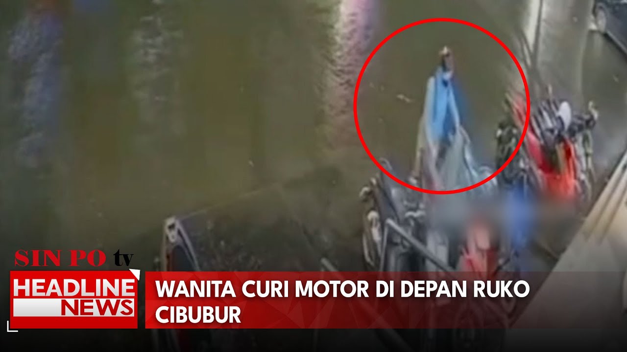 Wanita Curi Motor Di Depan Ruko Cibubur