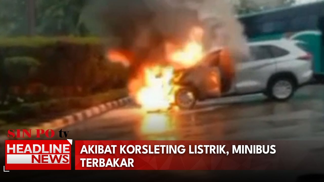 Akibat Korsleting Listrik, Minibus Terbakar