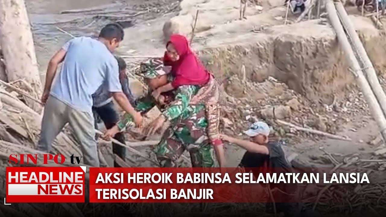 Aksi Heroik Babinsa Selamatkan Lansia Terisolasi Banjir
