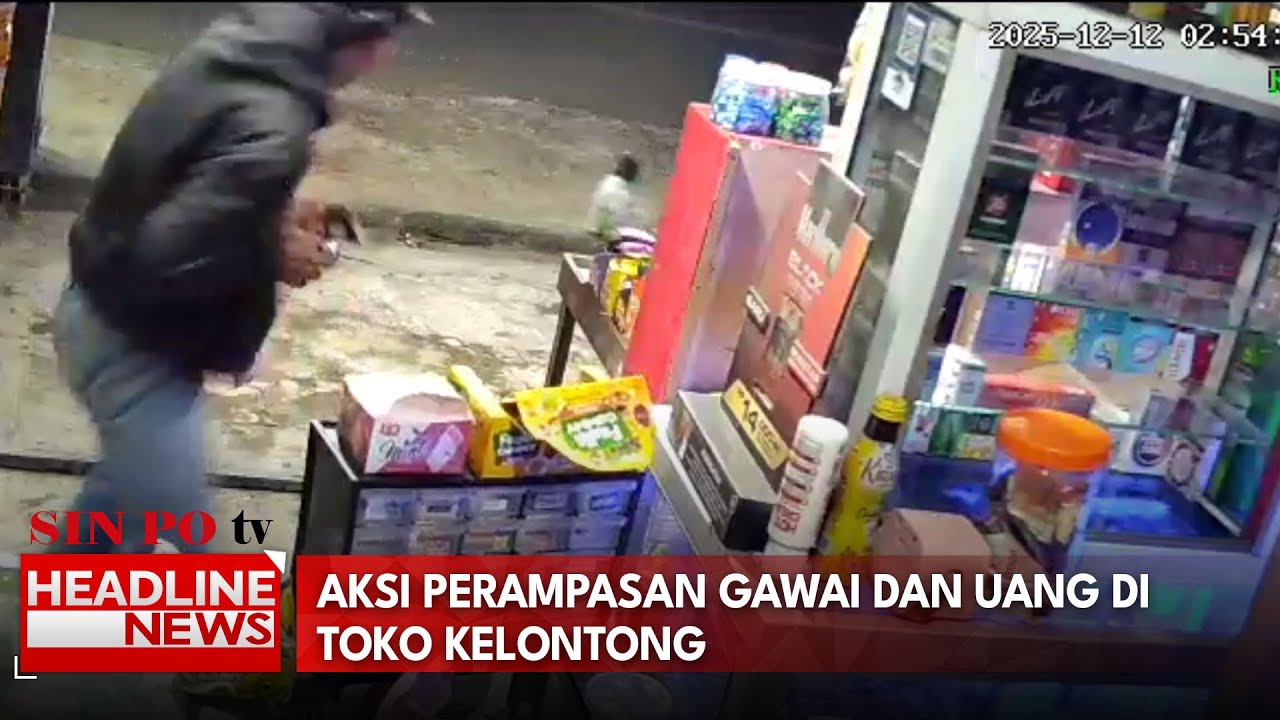 Aksi Perampasan Gawai Dan Uang Di Toko Kelontong