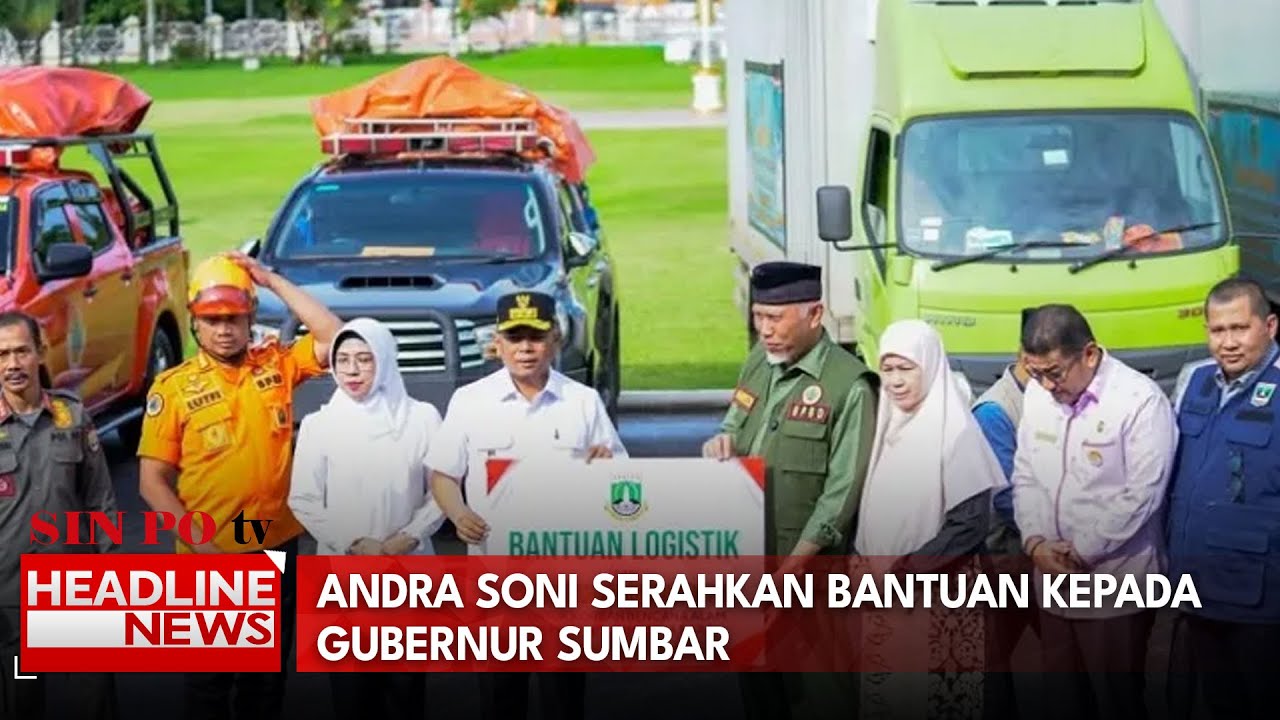 Andra Soni Serahkan Bantuan Kepada Gubernur Sumbar