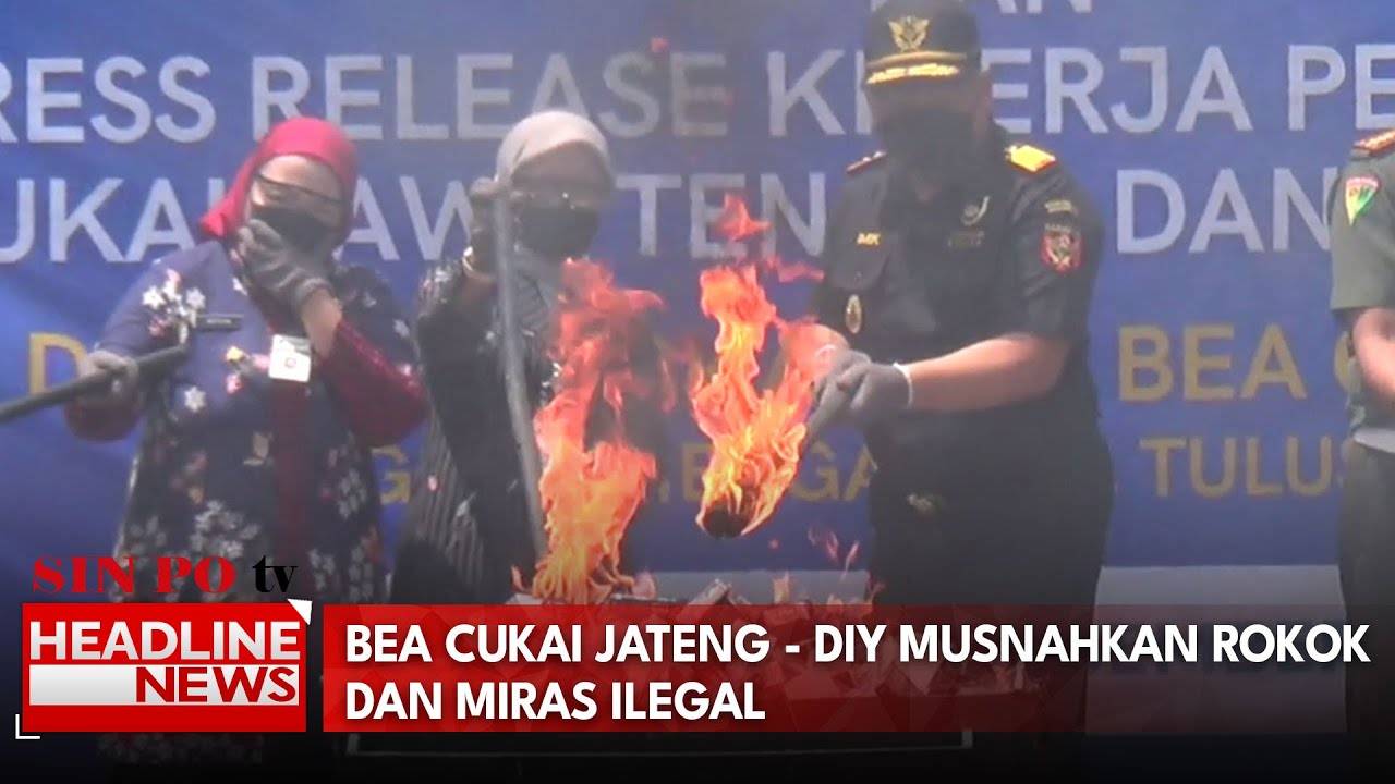 Bea Cukai Jateng - DIY Musnahkan Rokok dan Miras Ilegal