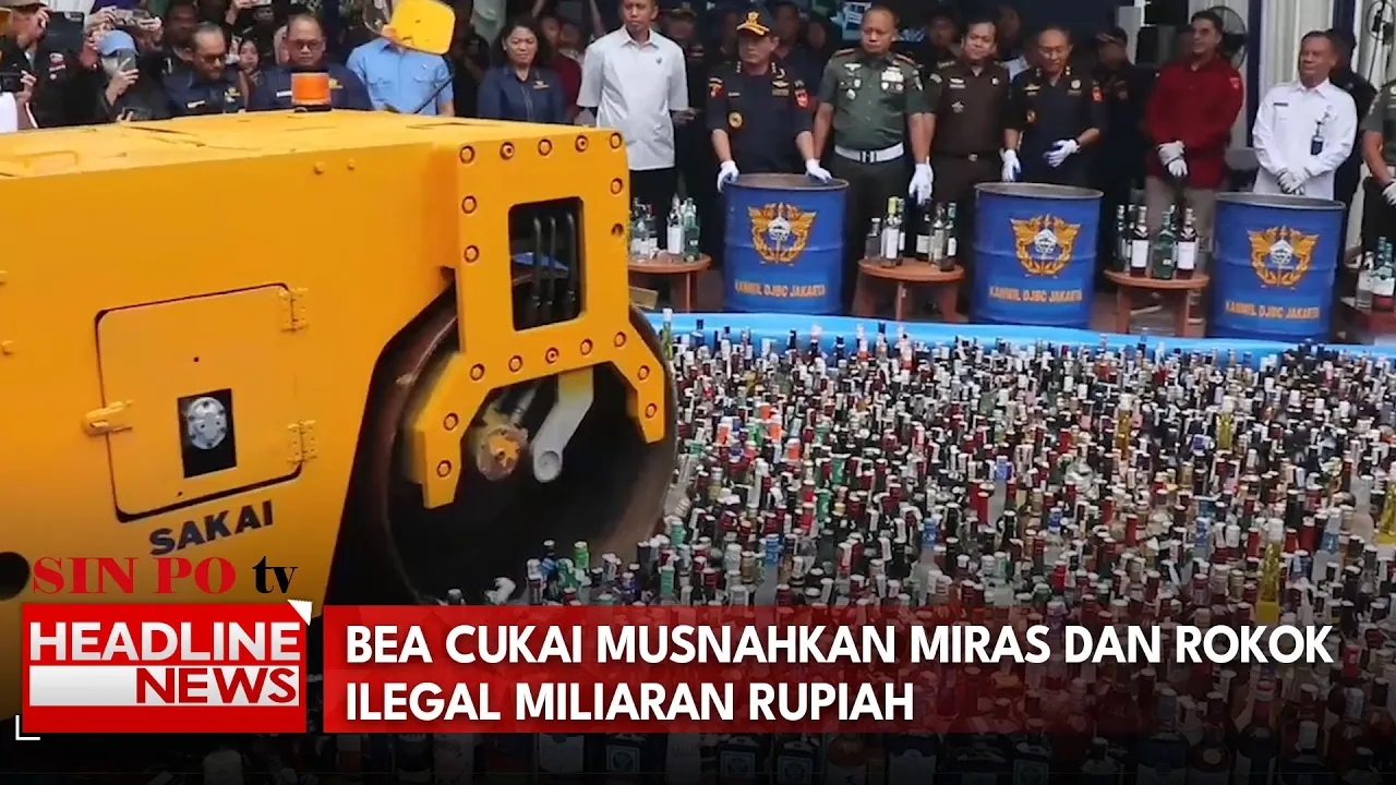Bea Cukai Musnahkan Miras Dan Rokok Ilegal Miliaran Rupiah