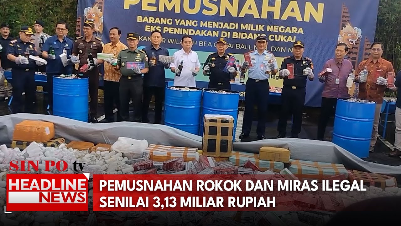 Beri Efek Jera, Bea Cukai Bali-Nusra Musnahkan Rokok & Miras Ilegal Senilai Rp 3,13 Miliar