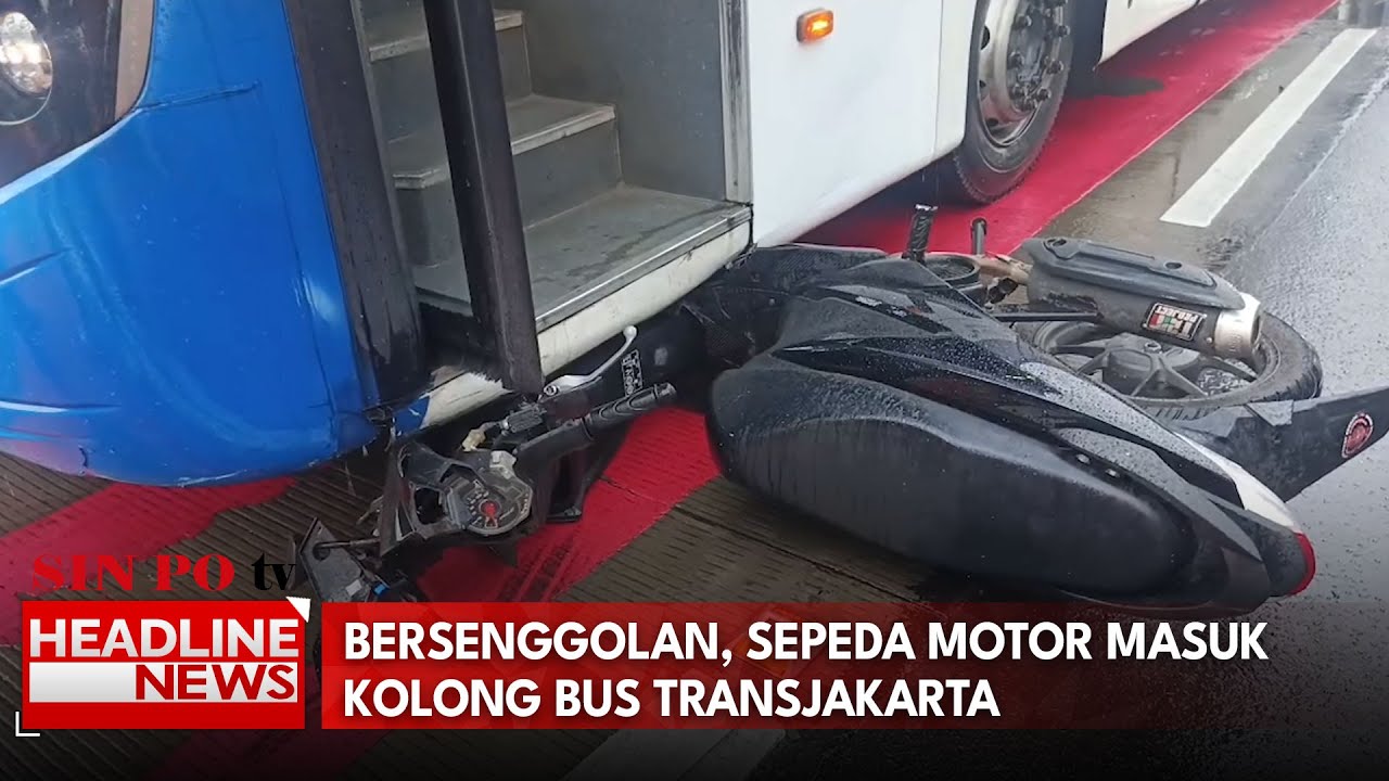 Bersenggolan, Sepeda Motor Masuk Kolong Bus Transjakarta