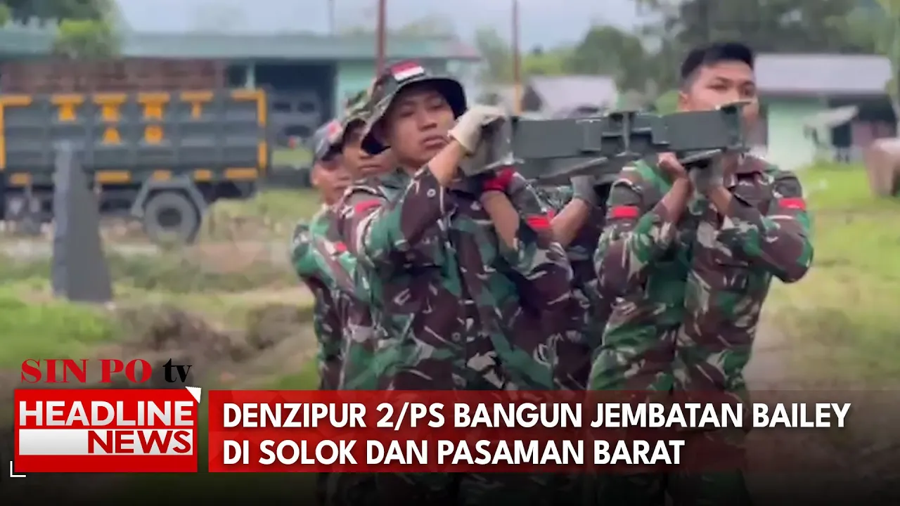 Denzipur 2/PS Bangun Jembatan Bailey di Solok dan Pasaman Barat