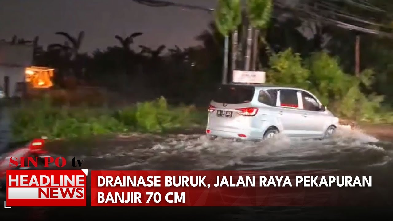 Drainase Buruk, Jalan Raya Pekapuran Banjir 70 Sentimeter