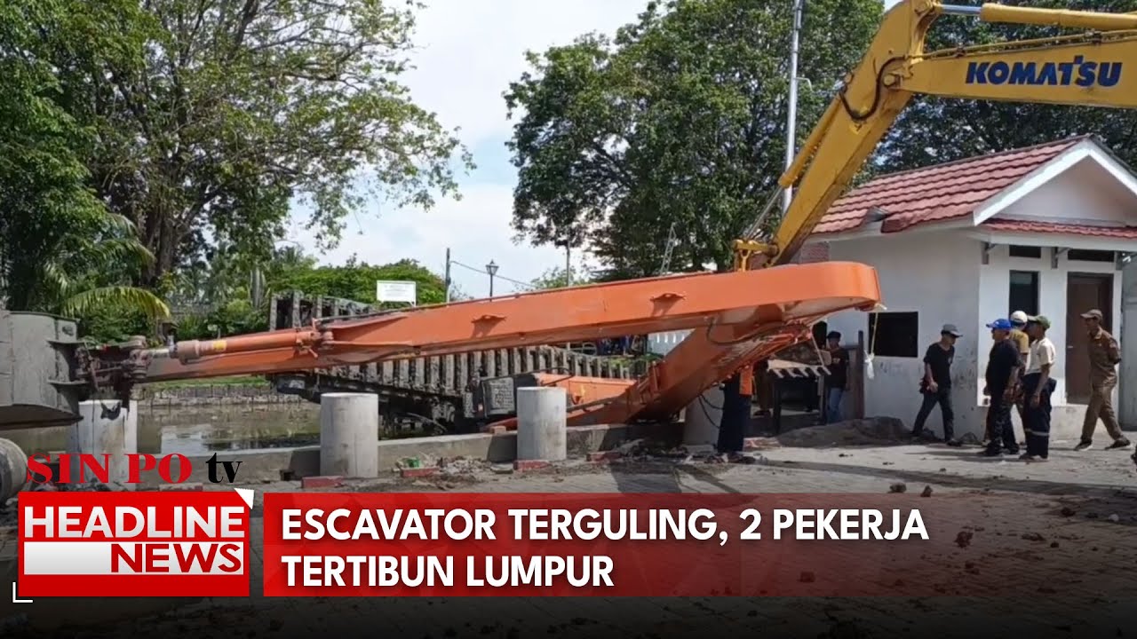 Eskavator Terguling, 2 Pekerja Tertimbun Lumpur