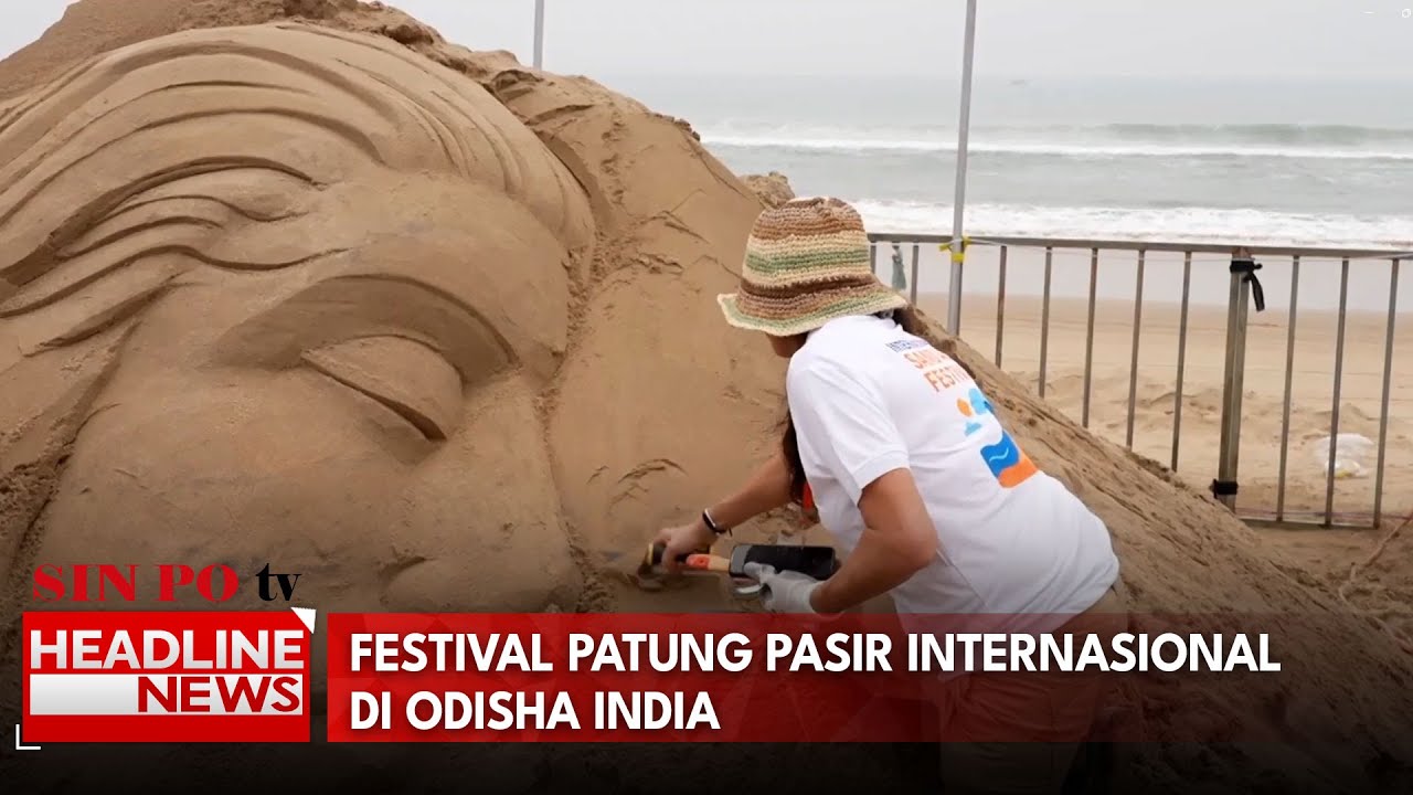 Festival Patung Pasir Internasional Di Odisha India