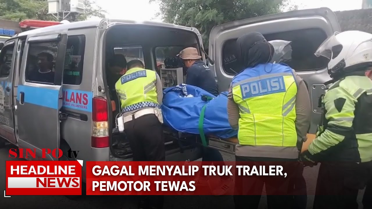 Gagal Menyalip Truk Trailer, Pemotor Tewas