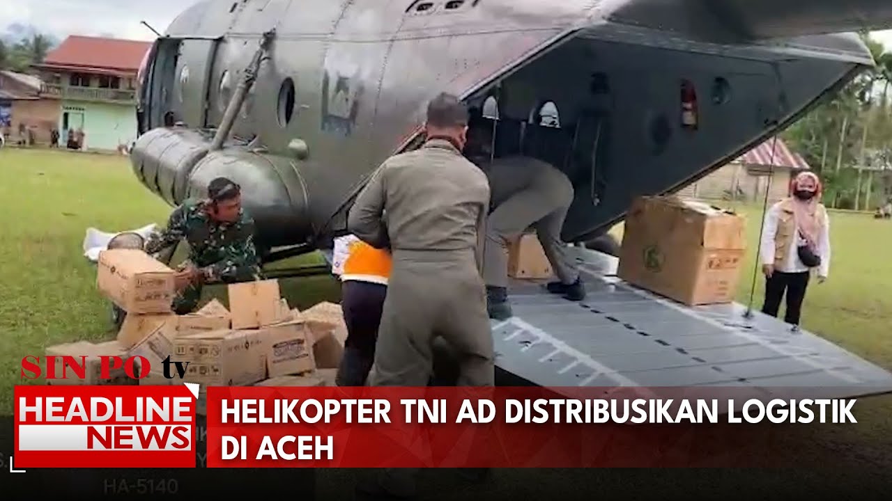 Helikopter TNI AD Distribusikan Logistik di Aceh
