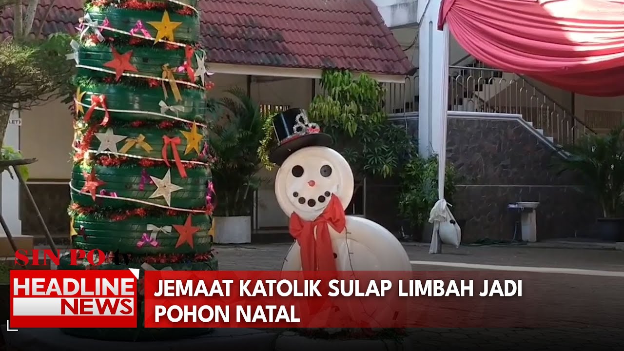 Jemaat Katolik Sulap Limbah Jadi Pohon Natal