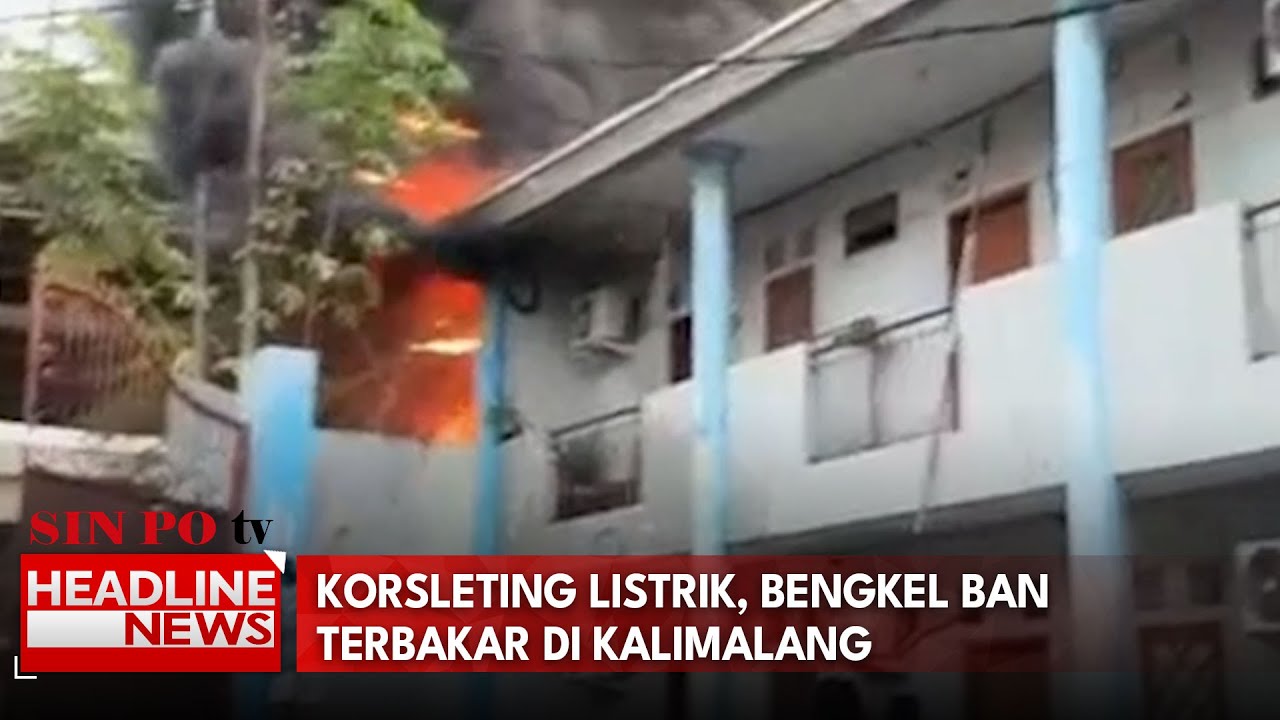 Korsleting Listrik, Bengkel Ban Terbakar Di Kalimalang