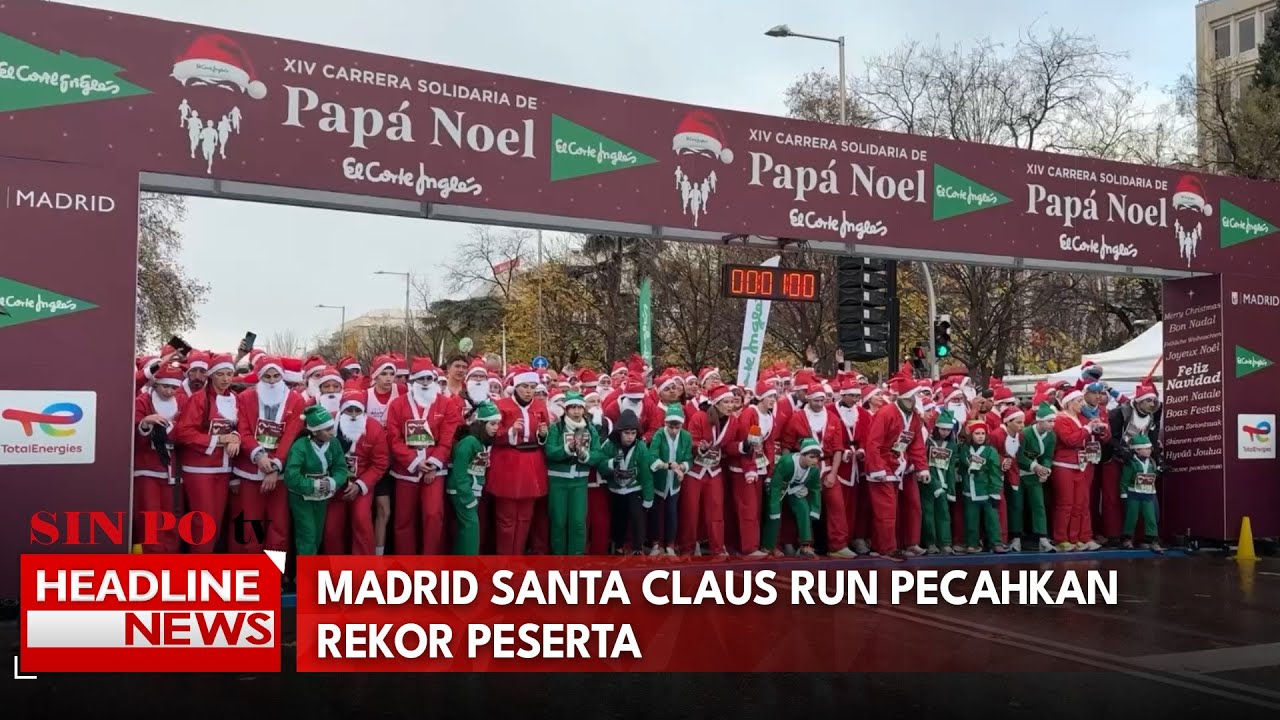 Madrid Santa Claus Run Pecahkan Rekor Peserta
