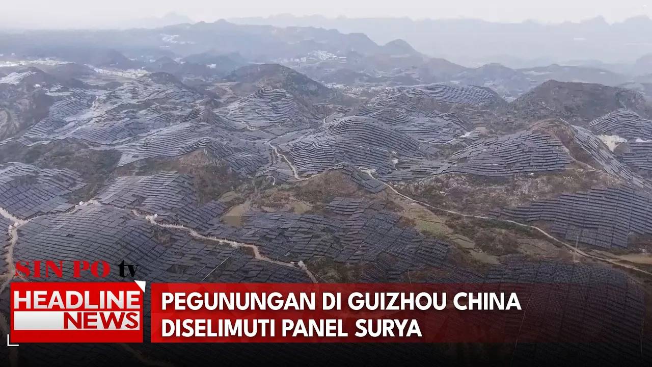 Pegunungan di Guizhou China Diselimuti Panel Surya