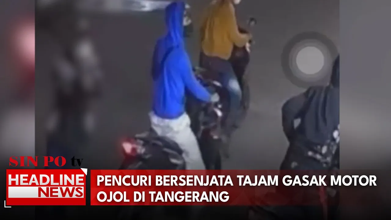 Pencuri Bersenjata Tajam Gasak Motor Ojol di Tangerang