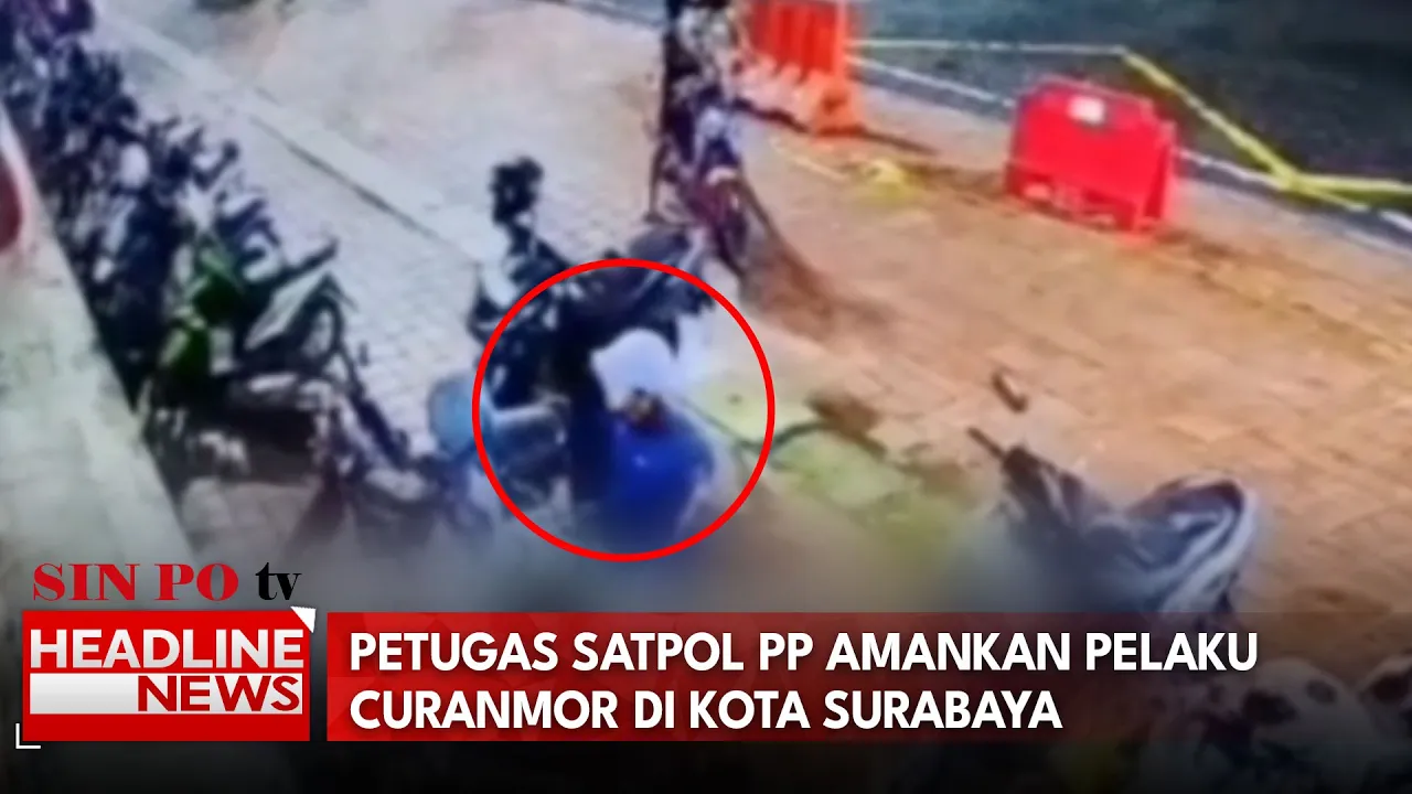 Petugas Satpol PP Amankan Pelaku Curanmor Di Kota Surabaya