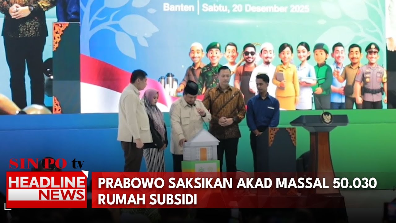 Prabowo Saksikan Akad Massal 50.030 Rumah Subsidi