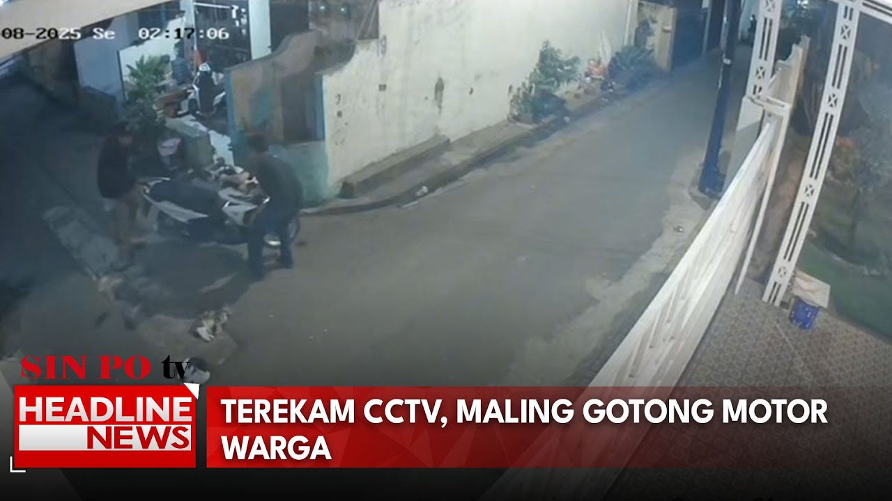 Terekam CCTV, Maling Gotong Motor Warga