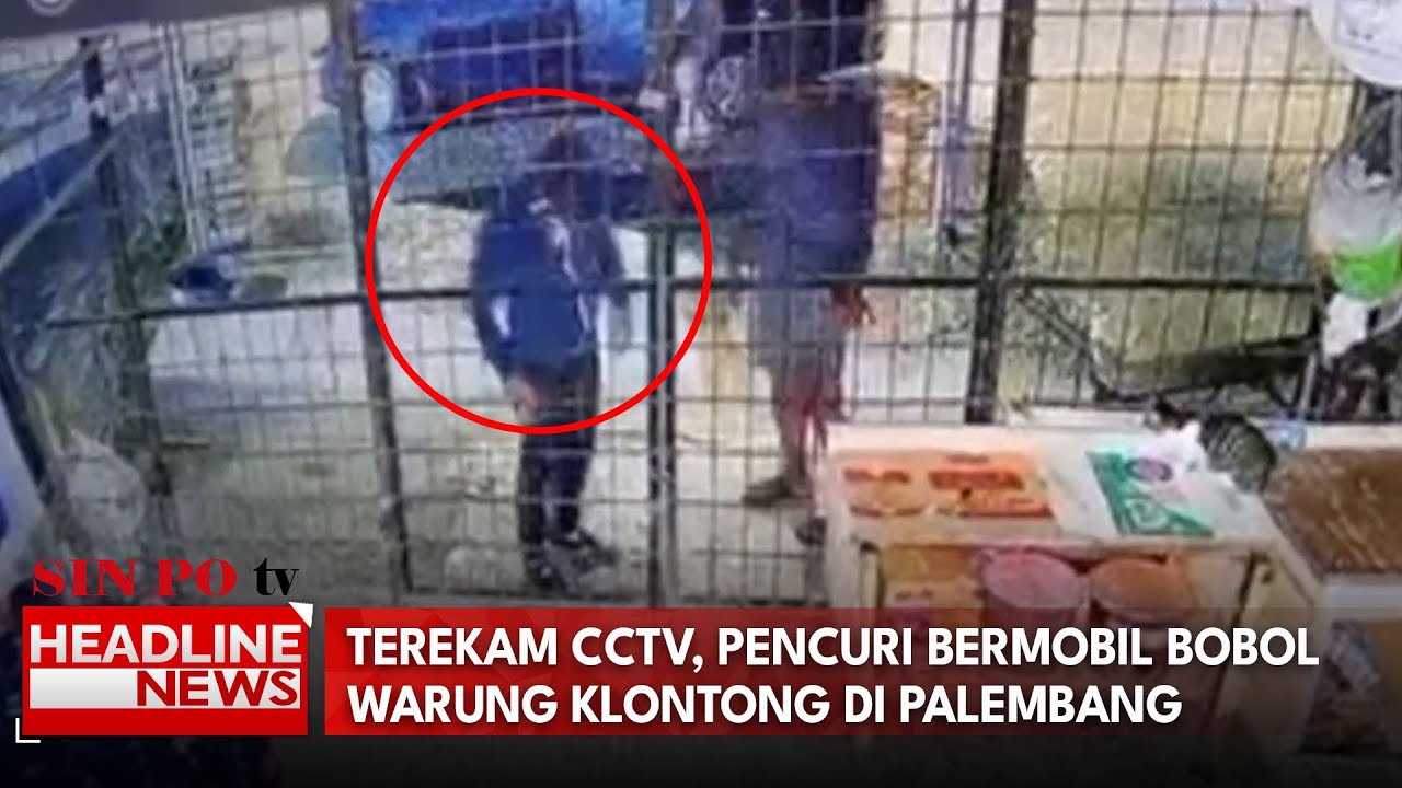 Terekam CCTV, Pencuri Bermobil Bobol Warung Klontong Di Palembang