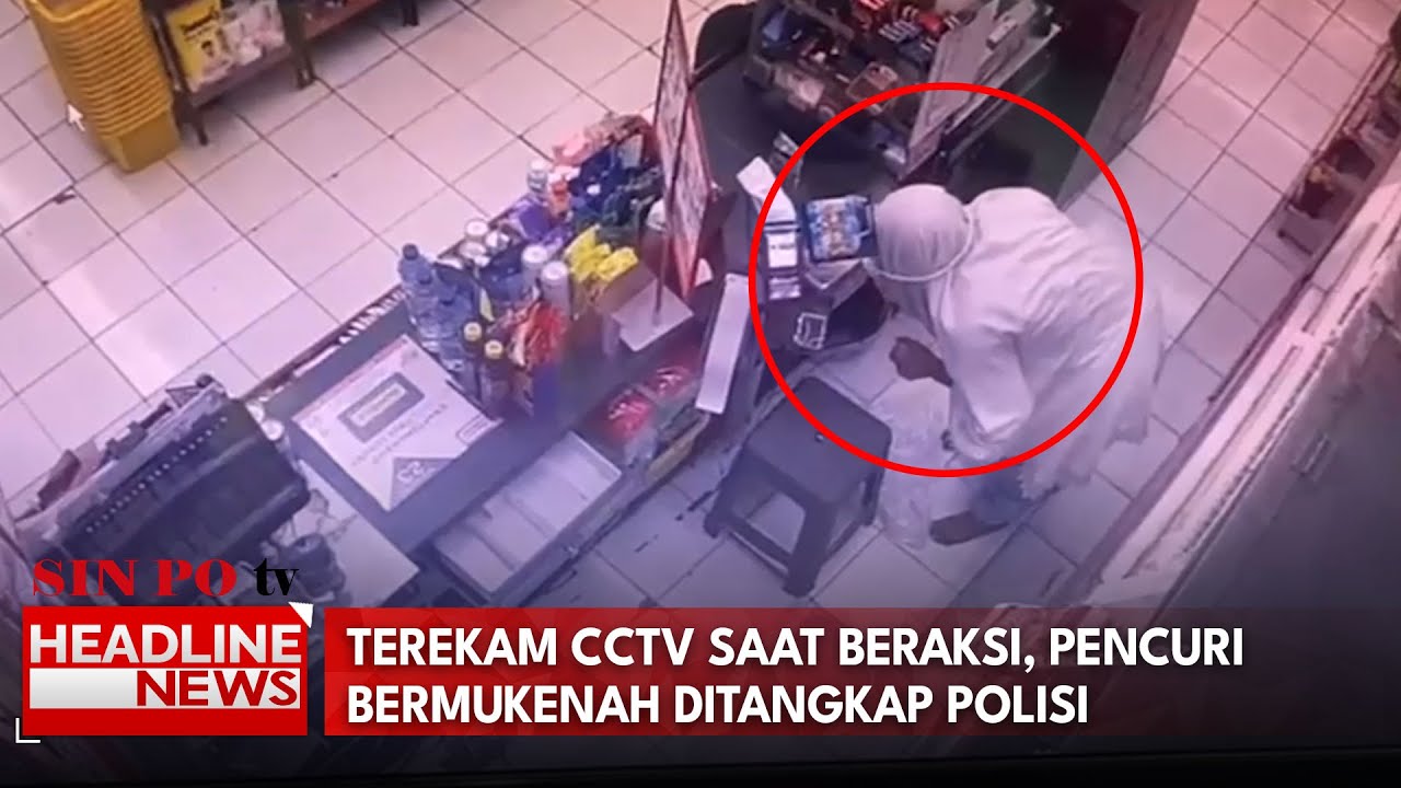 Terekam CCTV Saat Beraksi, Pencuri Bermukenah Ditangkap Polisi