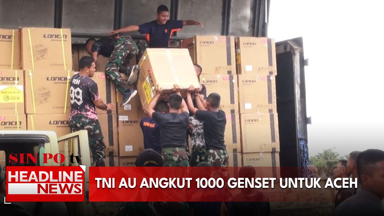 TNI AU Angkut 1000 Genset Untuk Aceh