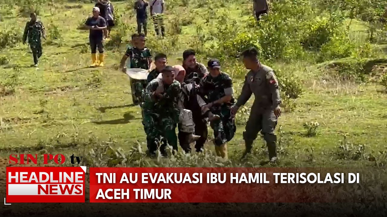 TNI AU Evakuasi Ibu Hamil Terisolasi di Aceh Timur