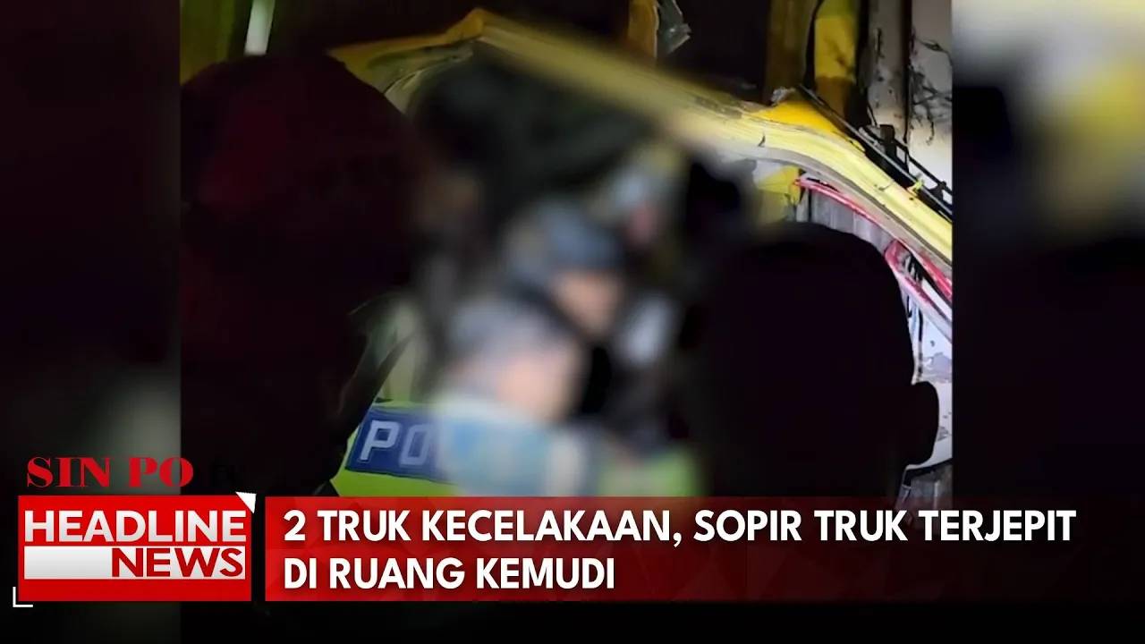 2 Truk Kecelakaan, Sopir Truk Terjepit di Ruang Kemudi