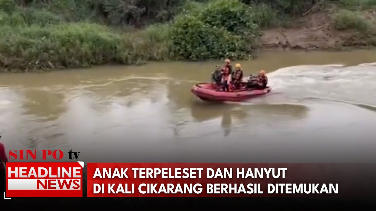 Anak Terpeleset Dan Hanyut Di Kali Cikarang Berhasil Ditemukan