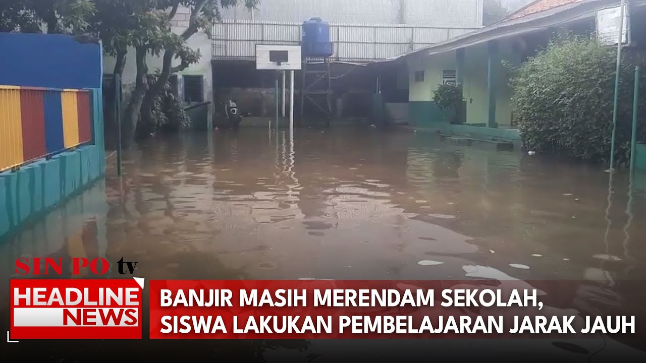 Banjir Masih Merendam Sekolah, Siswa Lakukan Pembelajaran Jarak Jauh