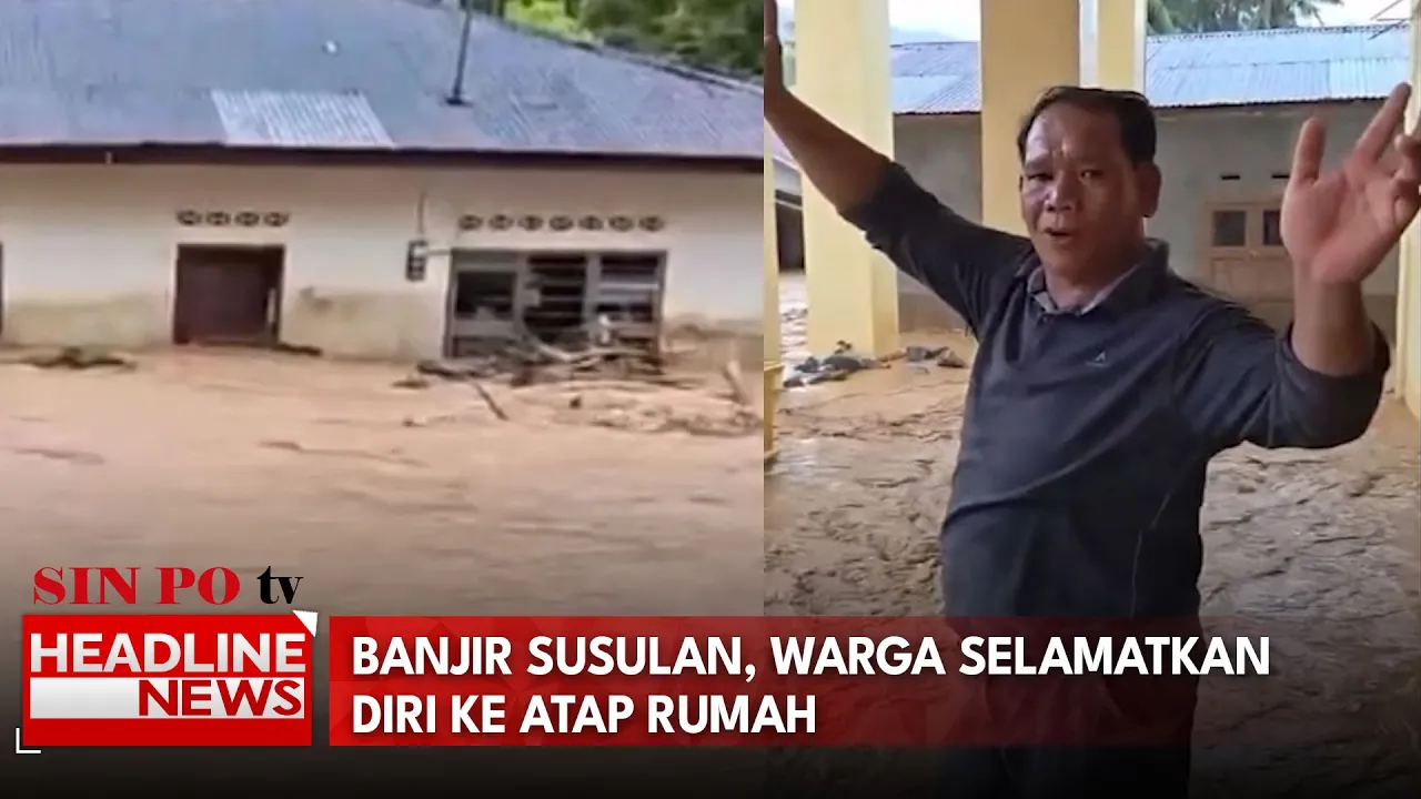 Banjir Susulan, Warga Selamatkan Diri Ke Atap Rumah