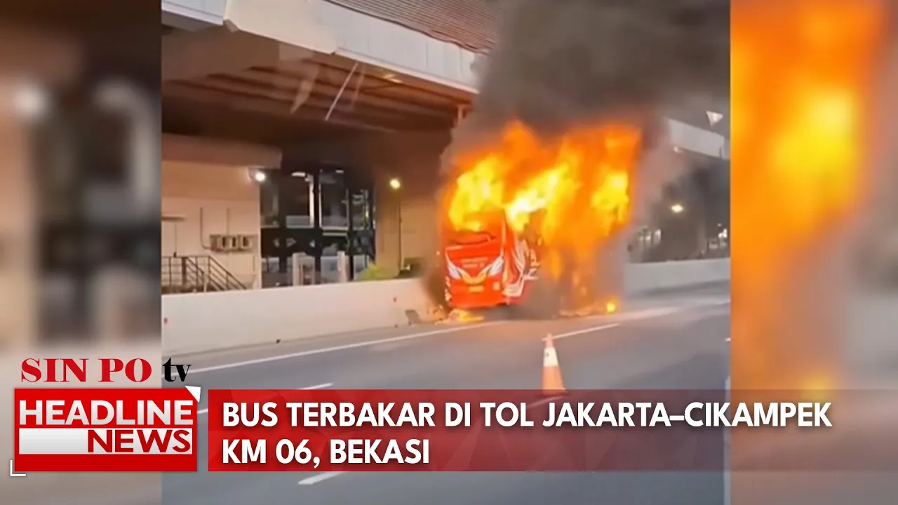 Bus Terbakar Di Tol Jakarta–Cikampek KM 06, Bekasi