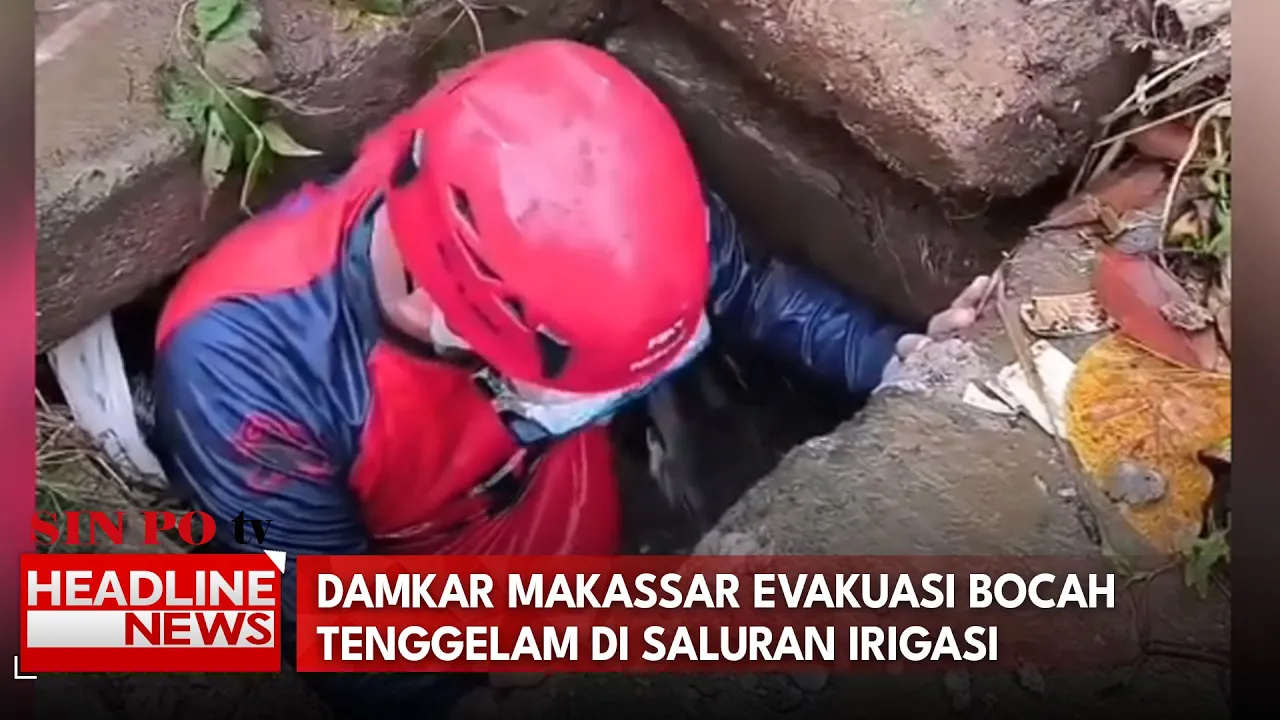 Damkar Makassar Evakuasi Bocah Tenggelam Di Saluran Irigasi