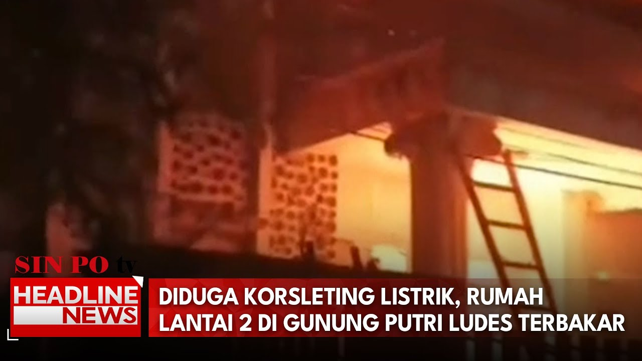 Diduga Korsleting Listrik, Rumah Lantai 2 Di Gunung Putri Ludes Terbakar