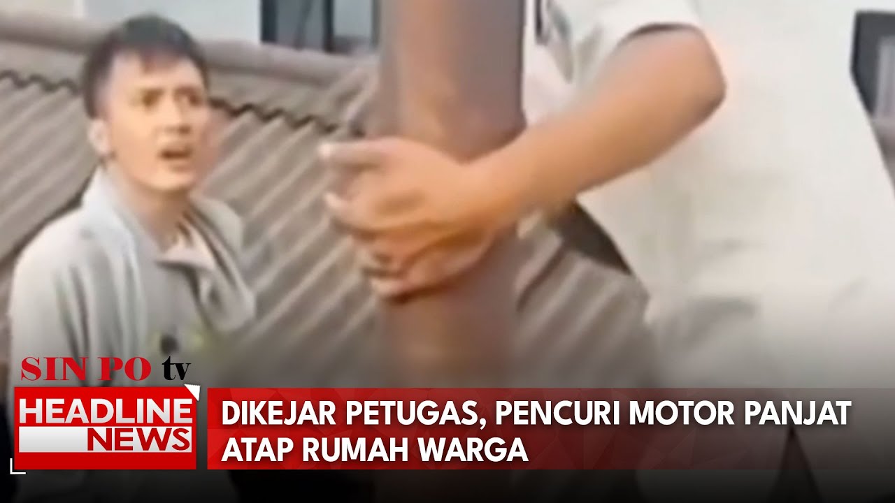 Dikejar Petugas, Pencuri Motor Panjat Atap Rumah Warga