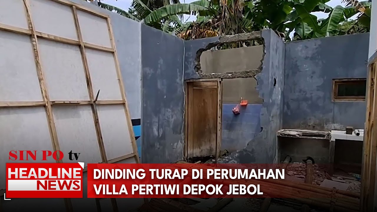 Dinding Turap Di Perumahan Villa Pertiwi Depok Jebol