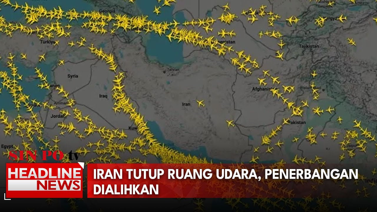 Iran Tutup Ruang Udara, Penerbangan Dialihkan