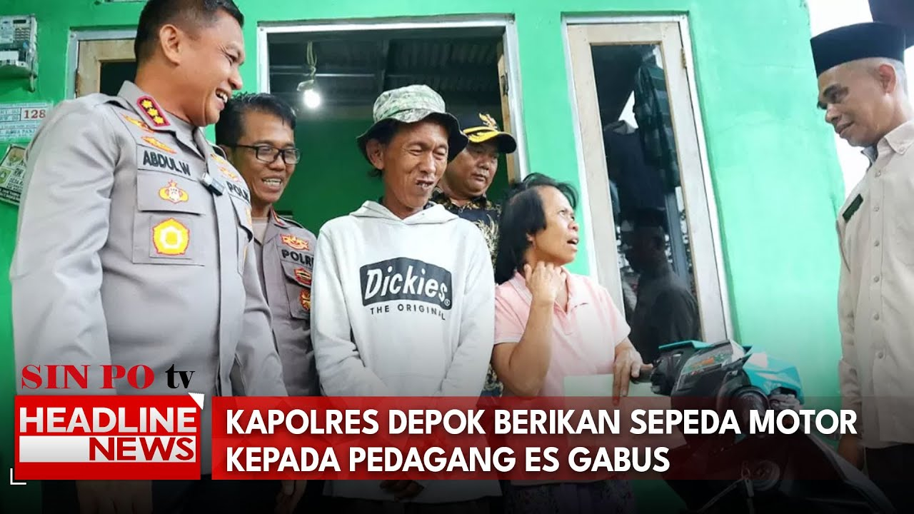 Kapolres Depok Berikan Sepeda Motor Kepada Pedagang Es Gabus