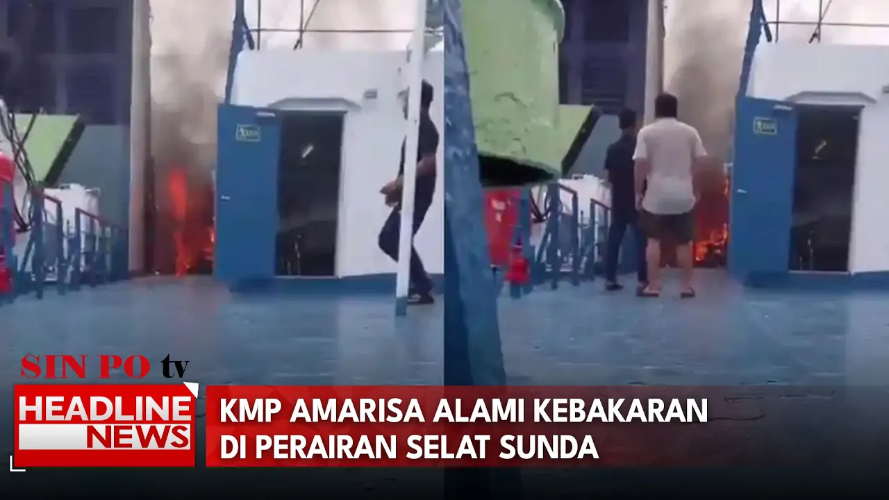 KMP Amarisa Alami Kebakaran Di Perairan Selat Sunda