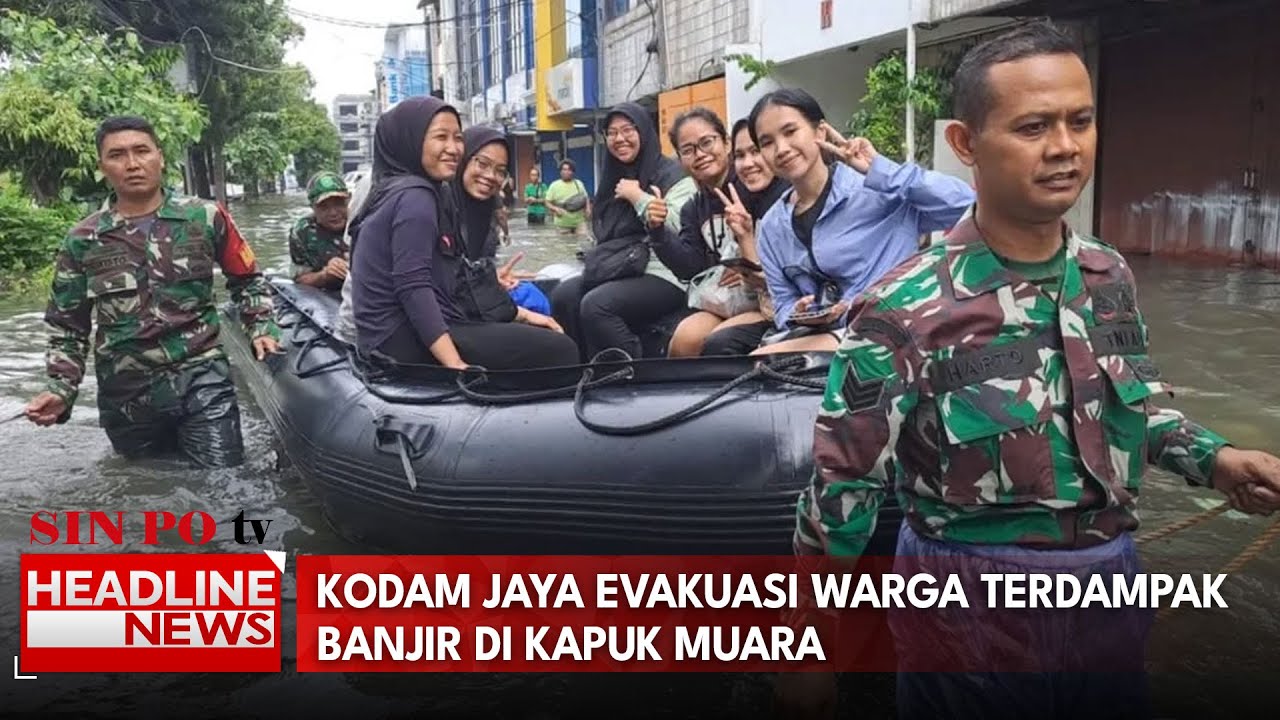 Kodam Jaya Evakuasi Warga Terdampak Banjir Di Kapuk Muara