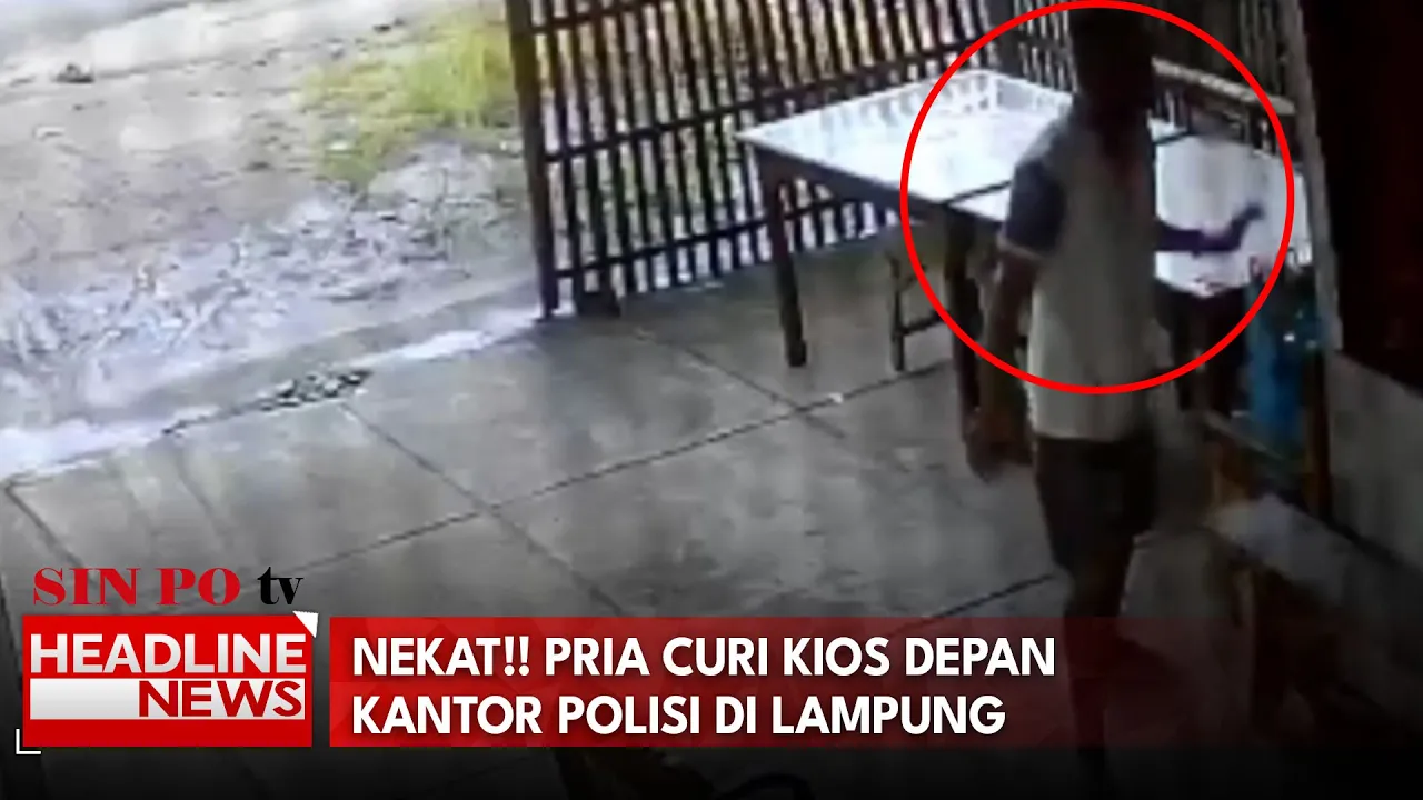 Nekat!! Pria Curi Kios Depan Kantor Polisi Di Lampung