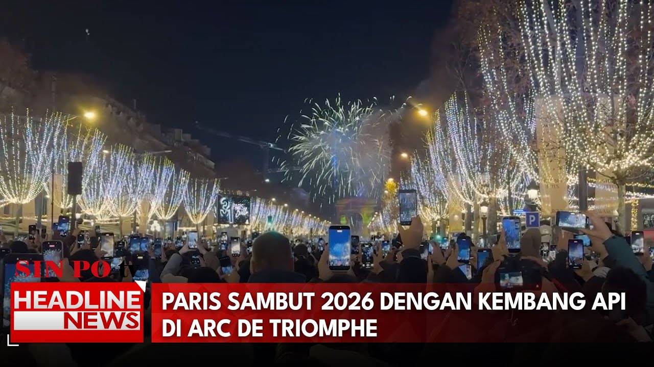 Paris Sambut 2026 Dengan Kembang Api Di Arc De Triomphe