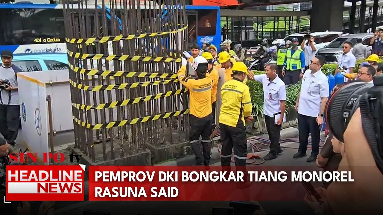 Pemprov DKI Bongkar Tiang Monorel Rasuna Said